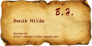 Benik Hilda névjegykártya